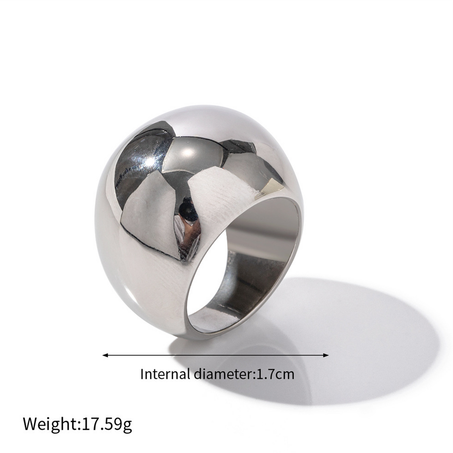 Geometric Statement Ring in 18k Gold Plated Stainless Steel - Bold Luxurious Cocktail Ring
