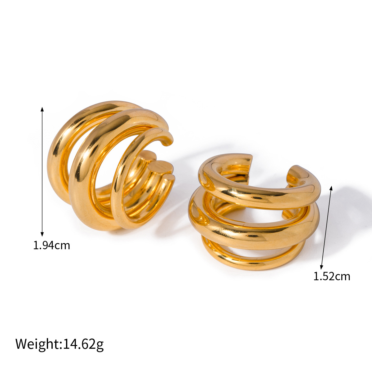 Minimalist Geometric Ear Cuff - 18K Gold Plated No Piercing Ear Climber for Women