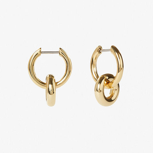 Double Circle Hoop Earrings - S925 Sterling Silver Minimalist Earrings for Women
