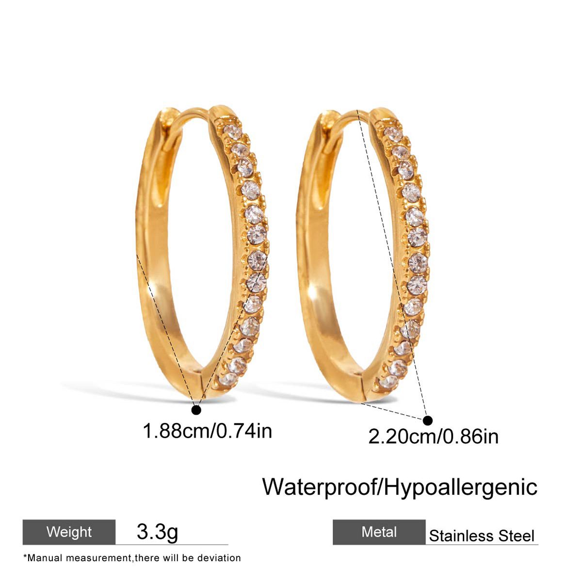 Crystal Circle Hoop Earrings - Fade-resistant Stainless Steel Luxury Minimalist Earrings
