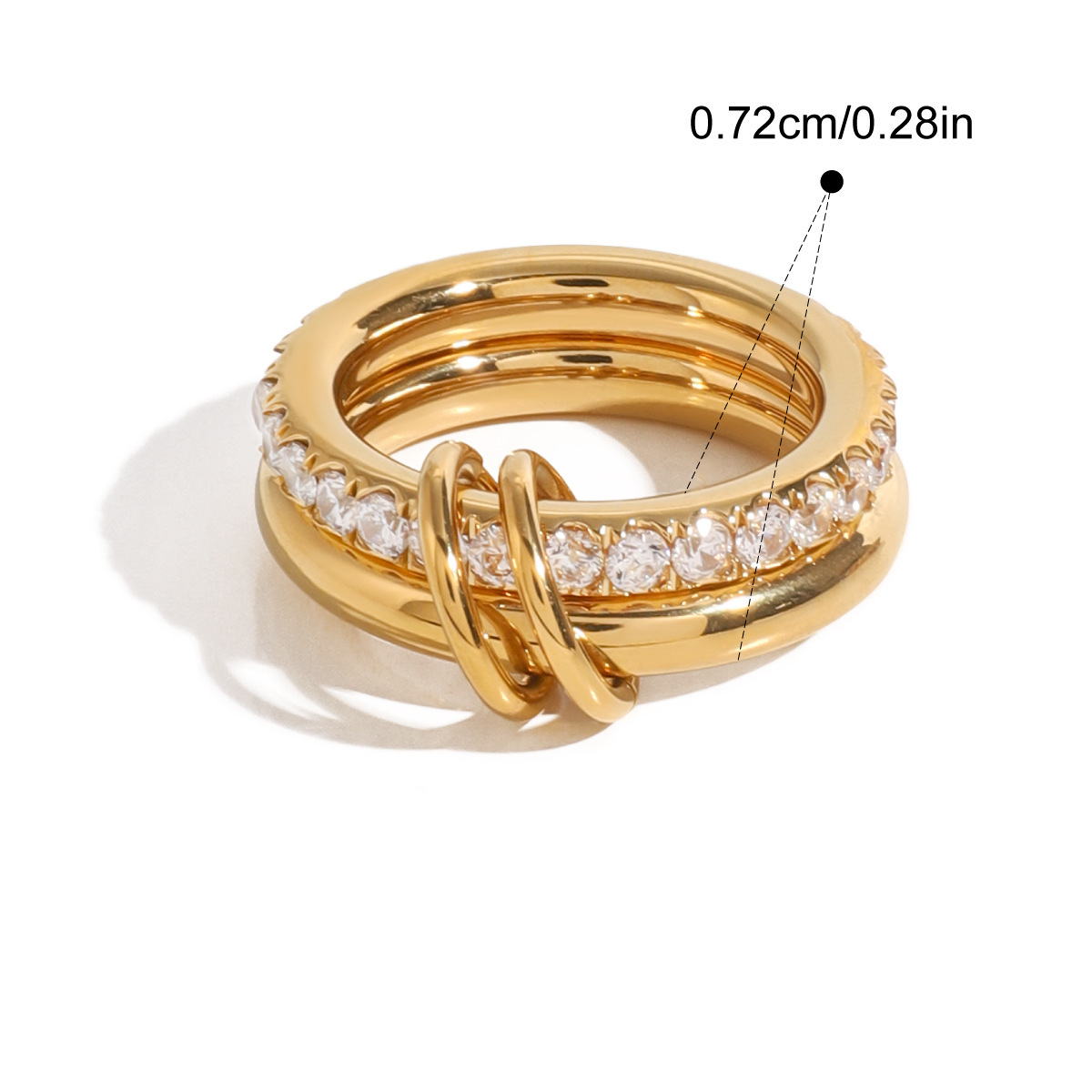 Layered Pearl Ring with Geometric Band - Luxurious Gold/Silver Plated Stainless Steel Stackable Ring