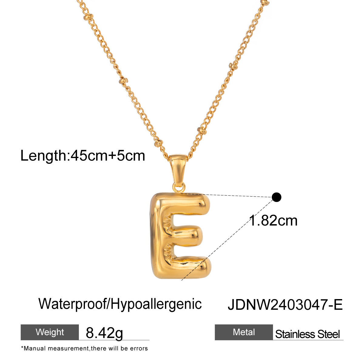 Personalized Initial Necklace - Dainty Letter Pendant in Titanium Steel, Tarnish-Free Layering Necklace for Women