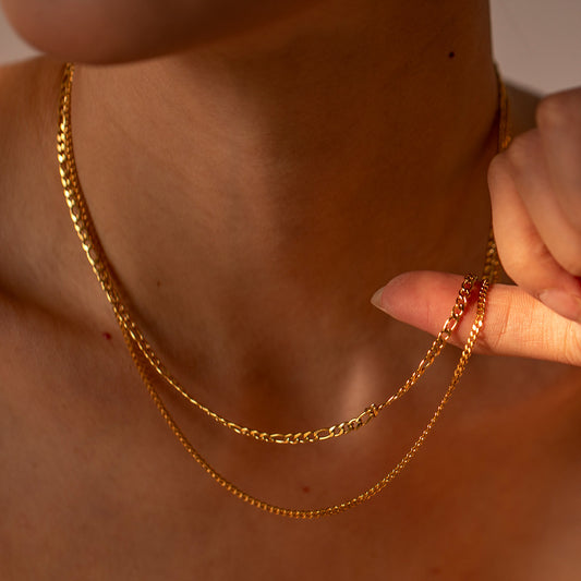 Fade-Resistant Layered Necklace Set - Titanium Steel Collar Bone Chain for Everyday Wear