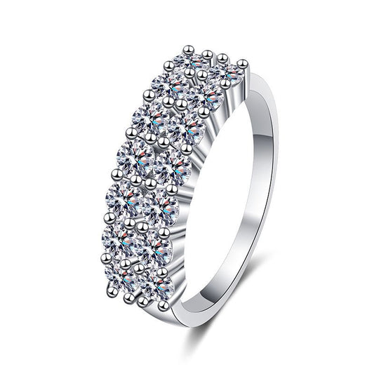 1.4CT Moissanite Full Eternity Band - Shared Prong Sterling Silver Ring | Luxury Wide Band