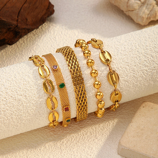 Braided Cable Mesh Bracelet for Men & Women - Luxury Retro Cuff in Gold/Silver Titanium Steel