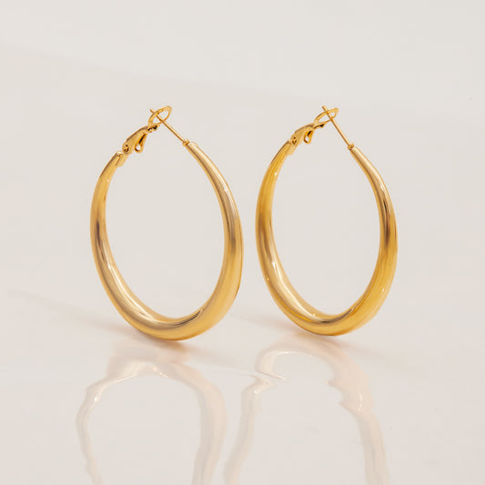 Stainless Steel Large Hoop Earrings – Luxury Titanium Steel Circle Design