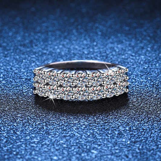1.4CT Moissanite Full Eternity Band - Shared Prong Sterling Silver Ring | Luxury Wide Band