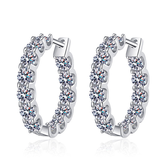 Luxury 2.6CT D Color Moissanite Stud Earrings - Basket Setting Full Cut Sterling Silver Earrings