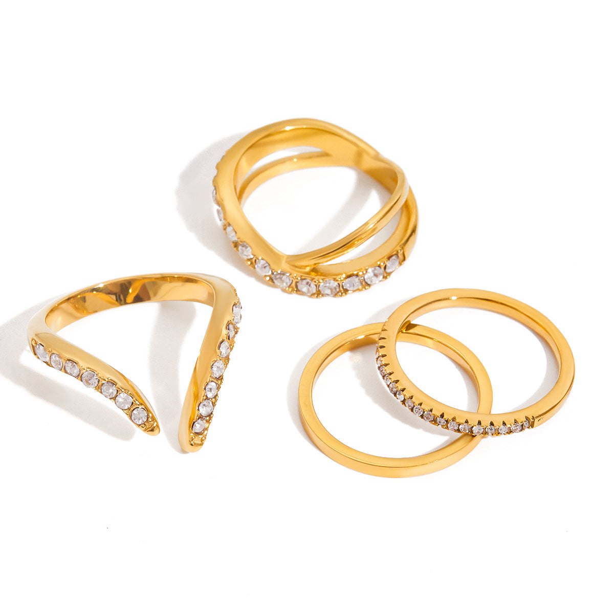 Titanium Steel White Stone Ring – Fade-Resistant Luxury Women’s Jewelry
