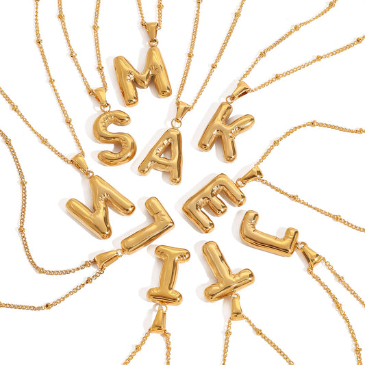 Personalized Initial Necklace - Dainty Letter Pendant in Titanium Steel, Tarnish-Free Layering Necklace for Women