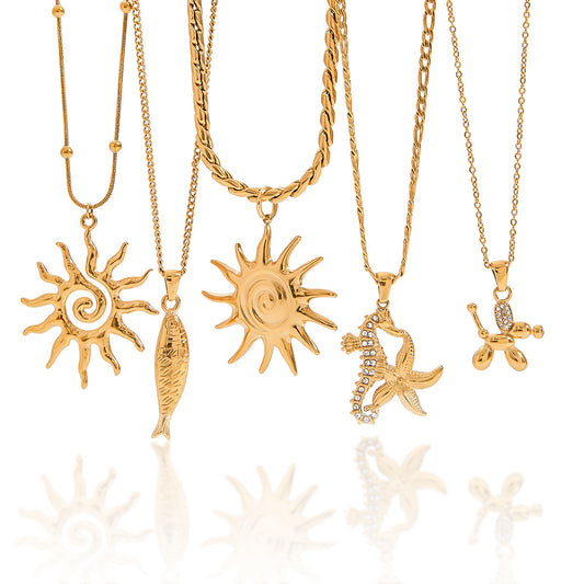 Delicate Layered Necklace Set - Gold Plated Vacation Jewelry for Everyday Elegance